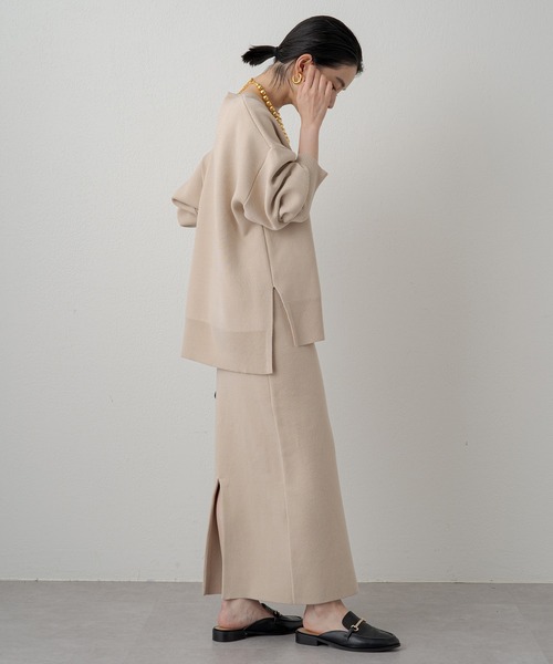 【新品未使用】Loungedress  スウェットライクニットスカート LOUNGEDRESS（ラウンジドレス）の「スウェットライクニット