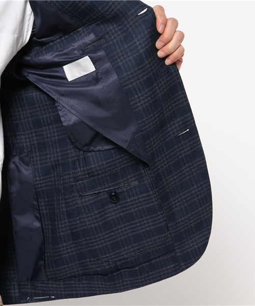 りゅう エディフィス 超高級 秋冬 カシミヤ混 テーラードジャケット MADE IN JAPAN製 EDIFICE ウールカシミヤジャケット ネイビー 38サイズ