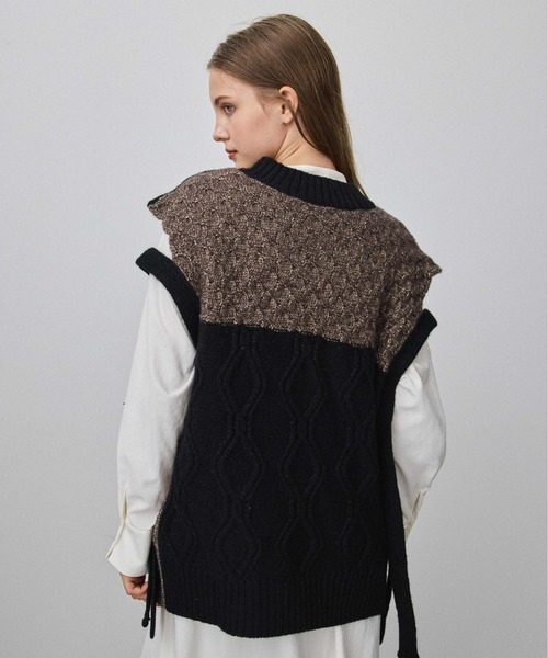 PUBLIC TOKYO(パブリックトウキョウ)の「パターンミックスニットジレベスト(ニット/セーター・レディース・ベージュ/その他2・FREE)」の5枚目の写真