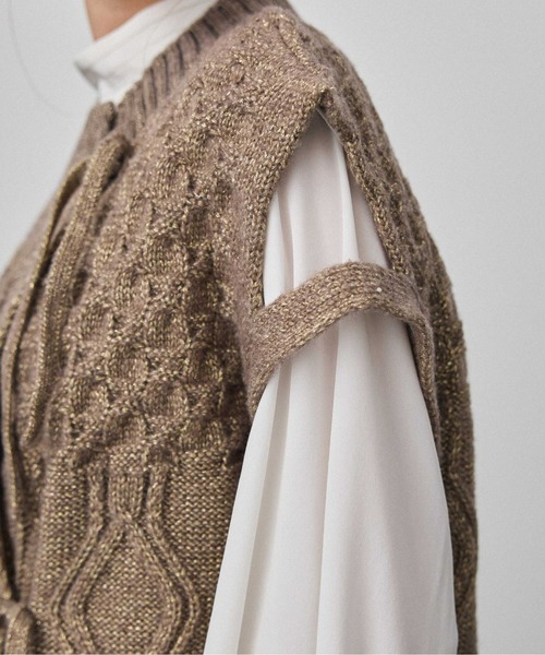 PUBLIC TOKYO(パブリックトウキョウ)の「パターンミックスニットジレベスト(ニット/セーター・レディース・ベージュ/その他2・FREE)」の19枚目の写真