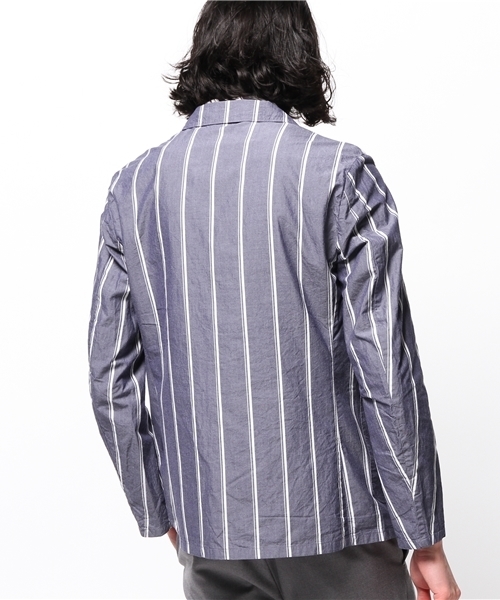 EDIFICE（エディフィス）の「◇ワイドストライプ シャツカバーオール（その他アウター・メンズ・ホワイト/ネイビー・48/46/44/50）」の6枚目の写真