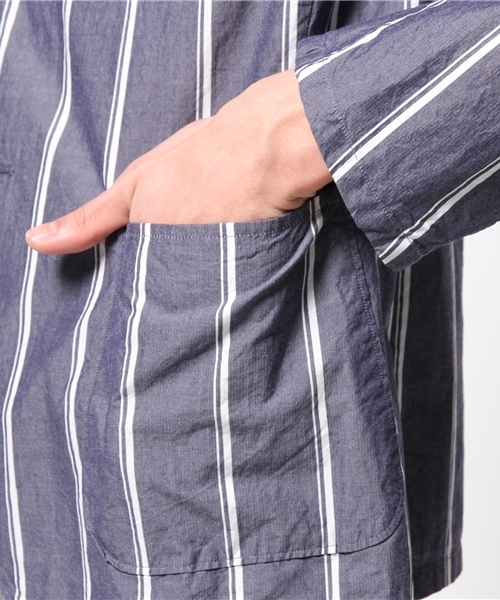 EDIFICE（エディフィス）の「◇ワイドストライプ シャツカバーオール（その他アウター・メンズ・ホワイト/ネイビー・48/46/44/50）」の10枚目の写真