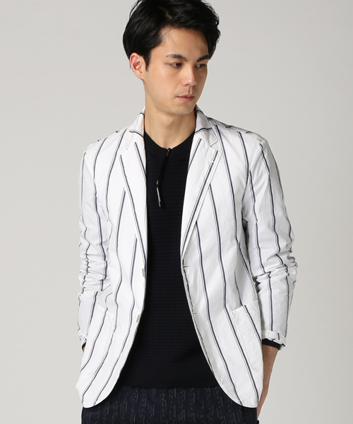 EDIFICE（エディフィス）の「◇ワイドストライプ シャツカバーオール（その他アウター・メンズ・ホワイト/ネイビー・48/46/44/50）」の17枚目の写真