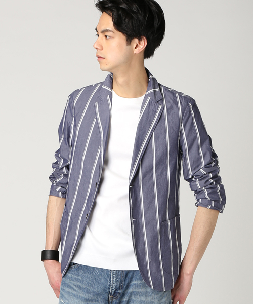 EDIFICE（エディフィス）の「◇ワイドストライプ シャツカバーオール（その他アウター・メンズ・ホワイト/ネイビー・48/46/44/50）」の18枚目の写真