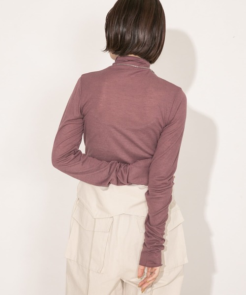 KBF（ケイビーエフ）の「シースルーハイネックトップス（Tシャツ/カットソー・レディース・オフホワイト/オレンジ/ボルドー・ONE）」の17枚目の写真