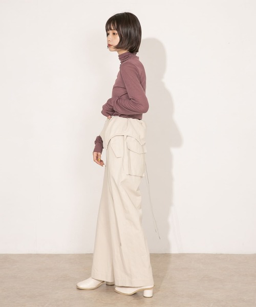 KBF（ケイビーエフ）の「シースルーハイネックトップス（Tシャツ/カットソー・レディース・オフホワイト/オレンジ/ボルドー・ONE）」の9枚目の写真