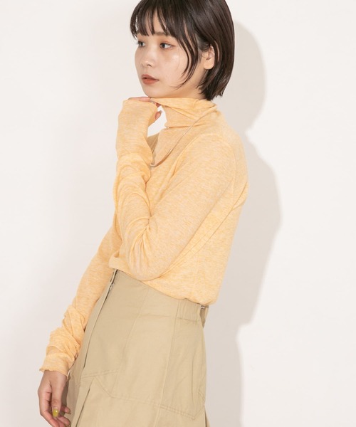 KBF（ケイビーエフ）の「シースルーハイネックトップス（Tシャツ/カットソー・レディース・オフホワイト/オレンジ/ボルドー・ONE）」の18枚目の写真