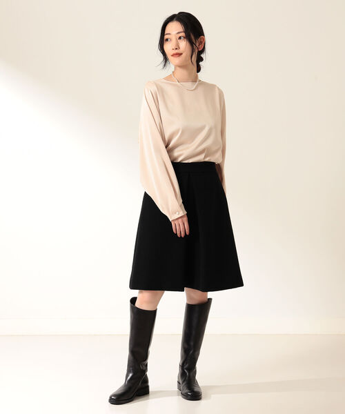 Demi-Luxe BEAMS(デミルクス ビームス)の「Demi-Luxe BEAMS / サテン タック プルオーバー(シャツ/ブラウス・レディース・ブラウン系その他/ネイビー・36/38)」の3枚目の写真