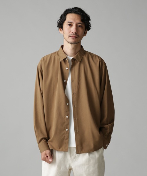 NANO universe(ナノユニバース)の「LB.04/WEB限定 エントリーワイドレギュラーカラーシャツ(シャツ/ブラウス・メンズ・ホワイト/ライトグレー/モカ・S/M/L)」の1枚目の写真