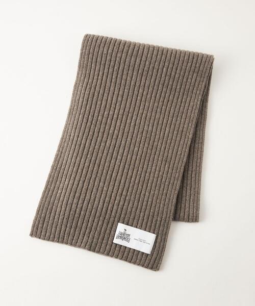 green label relaxing（グリーンレーベルリラクシング）の「ハミルトンラムズウール リブ編み マフラー（マフラー・メンズ・グレー/ダークグリーン/ベージュ/ロイヤルブルー・FREE）」の7枚目の写真