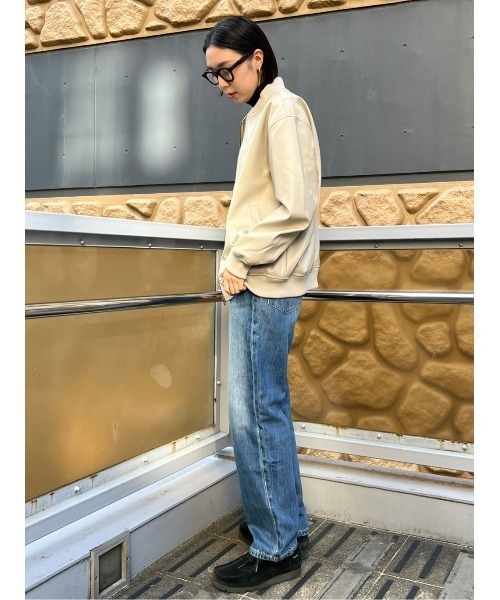 BACK NUMBER(バックナンバー)の「【BACK NUMBER】フェイクレザーリブブルゾン(ブルゾン・メンズ・ライトベージュ/ブラック・XL/M/L)」の21枚目の写真