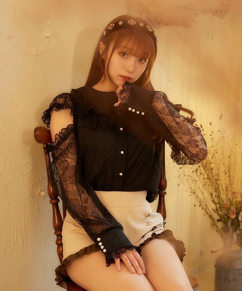 PI ribbon lacy B/L（シャツ/ブラウス）｜Swankiss（スワンキス