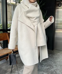 CAPRICIEUX LE'MAGE | マフラーSETミドルコート(ノーカラーコート)