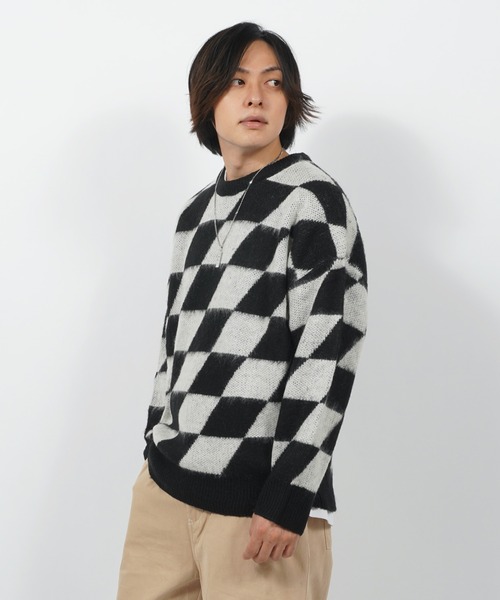 1111clothing(ワンフォークロージング)の「WJQ モヘアタッチ ルーズニット / 総柄 ニット プルオーバー オーバーサイズ(ニット/セーター・メンズ・ホワイト系6/グレー系6/ブラウン系4/ブラック系3/ベージュ系5/ブラック系5/ホワイト系3/ホワイト系5/ブラック系4・FREE)」の14枚目の写真