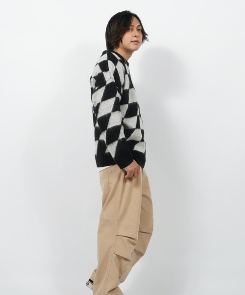 1111clothing(ワンフォークロージング)の「WJQ モヘアタッチ ルーズニット / 総柄 ニット プルオーバー オーバーサイズ(ニット/セーター・メンズ・ホワイト系6/グレー系6/ブラウン系4/ブラック系3/ベージュ系5/ブラック系5/ホワイト系3/ホワイト系5/ブラック系4・FREE)」の15枚目の写真