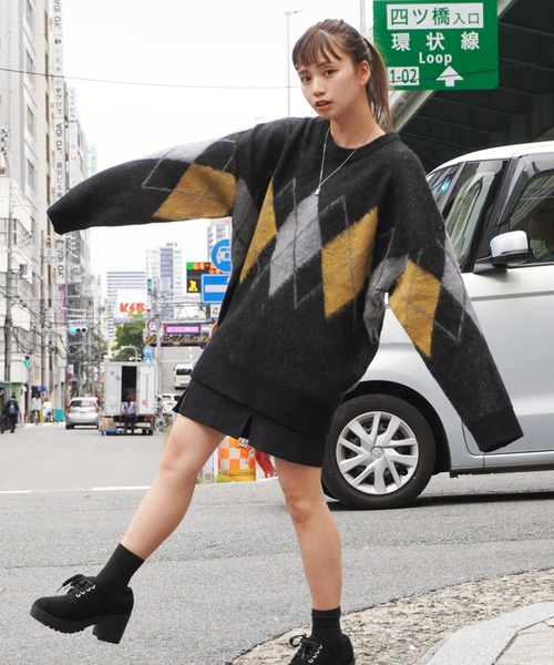 1111clothing(ワンフォークロージング)の「WJQ モヘアタッチ ルーズニット / 総柄 ニット プルオーバー オーバーサイズ(ニット/セーター・メンズ・ホワイト系6/グレー系6/ブラウン系4/ブラック系3/ベージュ系5/ブラック系5/ホワイト系3/ホワイト系5/ブラック系4・FREE)」の21枚目の写真