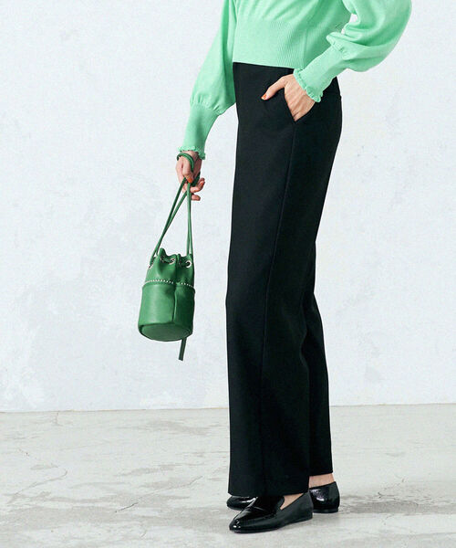 NOLLEY’S(ノーリーズ)の「ピーチセミワイドパンツ(その他パンツ・レディース・ブラック/ブラウン系その他/グレー系その他・38/34/36)」の2枚目の写真