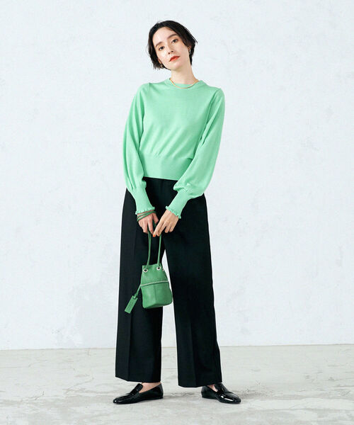 NOLLEY’S(ノーリーズ)の「ピーチセミワイドパンツ(その他パンツ・レディース・ブラック/ブラウン系その他/グレー系その他・38/34/36)」の4枚目の写真