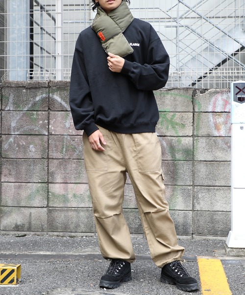 UNIVERSAL OVERALL(ユニバーサルオーバーオール)の「【UNIVERSAL OVERALL】UOタフタ中綿マフラー※ YMY(マフラー・メンズ・ベージュ/ダークグリーン/ダークブラウン/ブラック・FREE)」の19枚目の写真