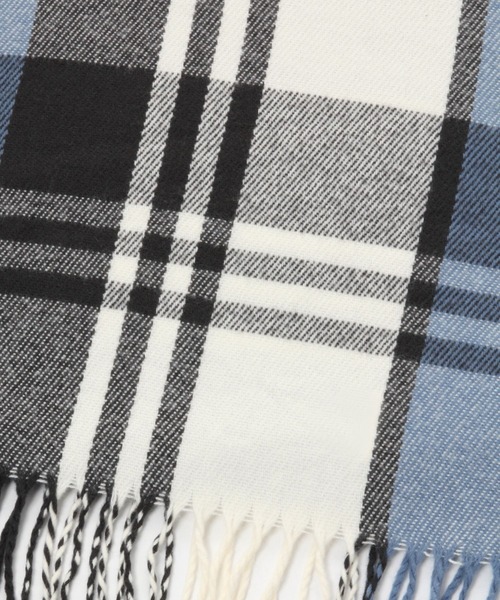 ブルーとホワイト チェック柄マフラー Acne Studios チェック柄