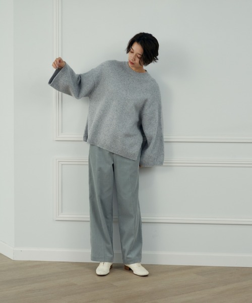 INED（イネド）の「クルーネックメランジニット（ニット/セーター・レディース・グレー/ベージュ・9号）」の16枚目の写真