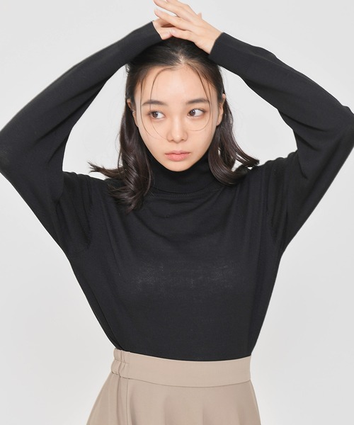 Dita Muaj.（ディータムアージュ）の「ソフトタッチタートルニット（ニット/セーター・レディース・ベージュ/アイボリー/ブラウン/ブラック・FREE）」の3枚目の写真