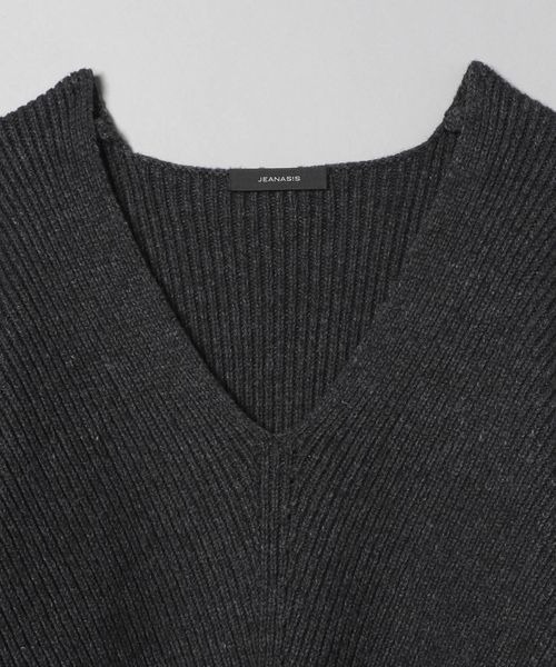 JEANASIS（ジーナシス）の「7G WアゼキリカエVプルオーバー/176295（ニット/セーター・レディース・チャコールグレー/ライトグレー/オレンジ・FREE）」の14枚目の写真
