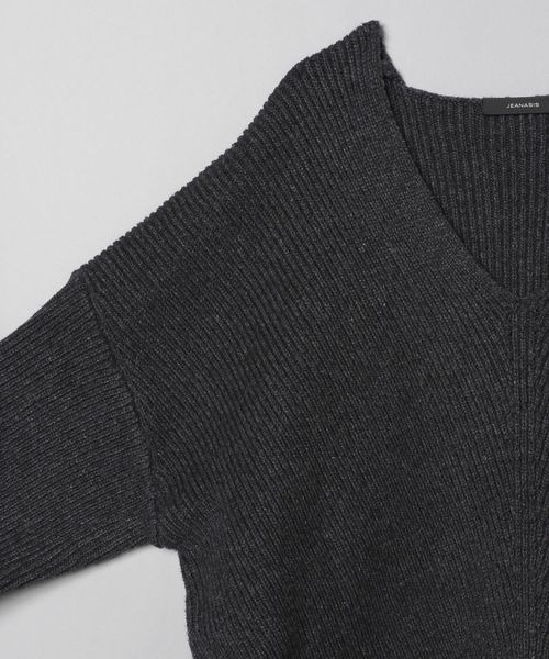 JEANASIS（ジーナシス）の「7G WアゼキリカエVプルオーバー/176295（ニット/セーター・レディース・チャコールグレー/ライトグレー/オレンジ・FREE）」の15枚目の写真