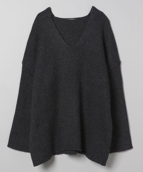 JEANASIS（ジーナシス）の「7G WアゼキリカエVプルオーバー/176295（ニット/セーター・レディース・チャコールグレー/ライトグレー/オレンジ・FREE）」の10枚目の写真