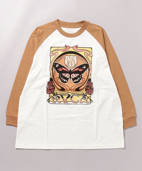 RVCA(ルーカ)の「【ムラサキスポーツ限定】RVCA/ルーカ ロンT BD043-P01(Tシャツ/カットソー・レディース・ベージュ/ブラック/グリーン・S/M/L)」の3枚目の写真