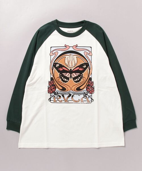 RVCA(ルーカ)の「【ムラサキスポーツ限定】RVCA/ルーカ ロンT BD043-P01(Tシャツ/カットソー・レディース・ベージュ/ブラック/グリーン・S/M/L)」の1枚目の写真
