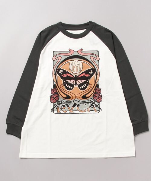 RVCA(ルーカ)の「【ムラサキスポーツ限定】RVCA/ルーカ ロンT BD043-P01(Tシャツ/カットソー・レディース・ベージュ/ブラック/グリーン・S/M/L)」の2枚目の写真