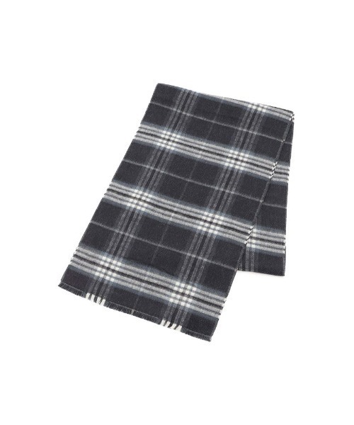 Perfect Suit FActory（パーフェクトスーツファクトリー）の「カシミンク　リバーシブルマフラー　V.FRAAS　ブラック/グレー/ネイビー（マフラー・メンズ・ネイビー/ブラック/チャコールグレー・FREE）」の3枚目の写真