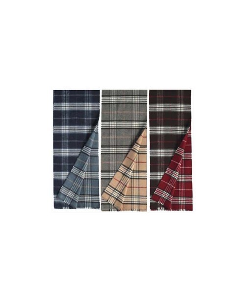 Perfect Suit FActory（パーフェクトスーツファクトリー）の「カシミンク　リバーシブルマフラー　V.FRAAS　ブラック/グレー/ネイビー（マフラー・メンズ・ネイビー/ブラック/チャコールグレー・FREE）」の4枚目の写真