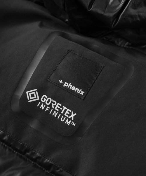 +phenix（プラスフェニックス）の「【＋Phenix/フェニックス】MOUTAIN DOWN JACKET/ マウンテンダウン フードジャケット/GORE-TEX INFINIUM/POO-21036（ダウンジャケット/コート・メンズ・グレー/ブラック・M/L/XL）」の6枚目の写真