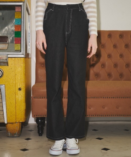 MIRO AMURETTE（ミロアミュレット）の「ceur straight denim/ハートポケットデニム（デニムパンツ・レディース・ブラック・SMALL/MEDIUM）」の14枚目の写真