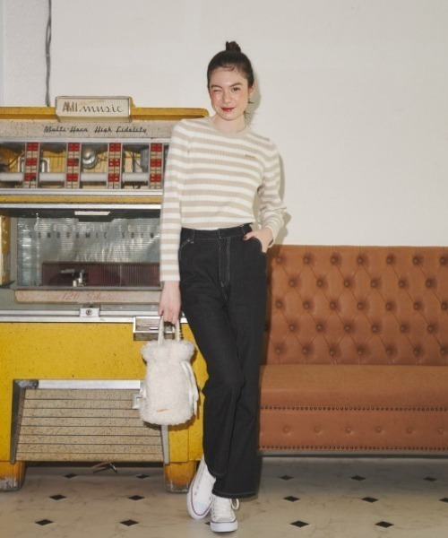 MIRO AMURETTE（ミロアミュレット）の「ceur straight denim/ハートポケットデニム（デニムパンツ・レディース・ブラック・SMALL/MEDIUM）」の7枚目の写真