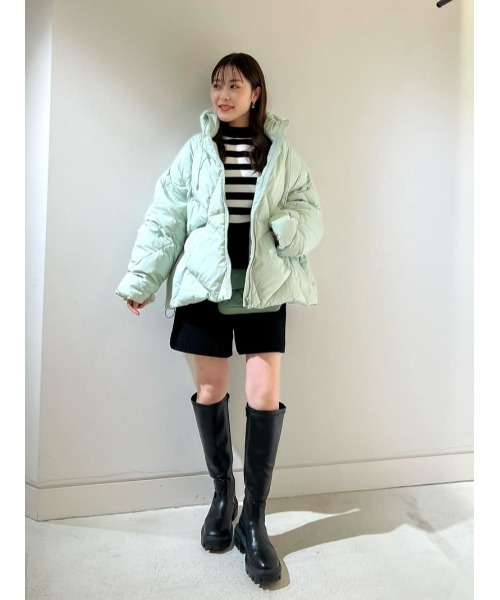 allureville（アルアバイル）の「ダイヤキルトBIGダウンコート（ダウンジャケット/コート・レディース・ベージュ/ミント/ブラック・2）」の16枚目の写真