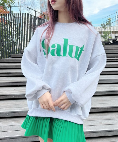 Figments（フィグメンツ）の「【裏起毛】Salutスウェット（スウェット・レディース・グリーン/杢グレー・FREE）」の14枚目の写真