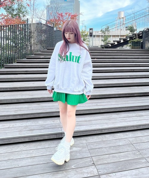 Figments（フィグメンツ）の「【裏起毛】Salutスウェット（スウェット・レディース・グリーン/杢グレー・FREE）」の15枚目の写真