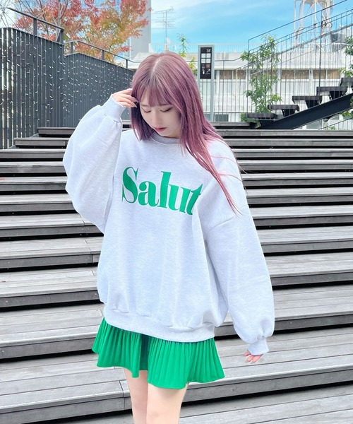 Figments（フィグメンツ）の「【裏起毛】Salutスウェット（スウェット・レディース・グリーン/杢グレー・FREE）」の16枚目の写真