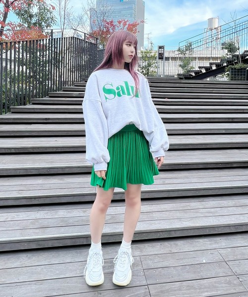 Figments（フィグメンツ）の「【裏起毛】Salutスウェット（スウェット・レディース・グリーン/杢グレー・FREE）」の19枚目の写真