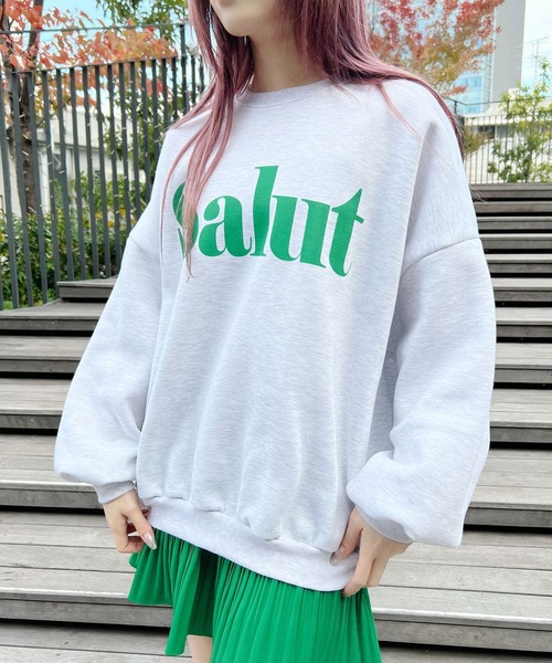 Figments（フィグメンツ）の「【裏起毛】Salutスウェット（スウェット・レディース・グリーン/杢グレー・FREE）」の21枚目の写真