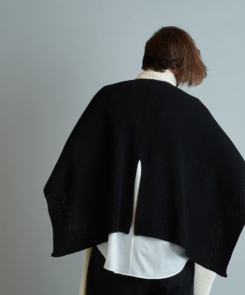 NO ID.(ノーアイディ)の「mcg3171-3WAYニットZIPポンチョ(ポンチョ・メンズ・ブラック/グリーン/アイボリー・ONE SIZE)」の16枚目の写真