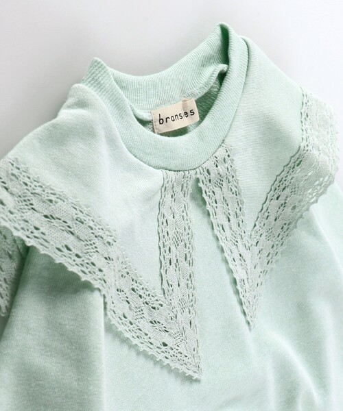 BRANSHES（ブランシェス）の「襟×レーストレーナー（スウェット・キッズ・アイボリー/ライトグリーン/ラベンダー・110/150/140/90/100/120/130）」の9枚目の写真