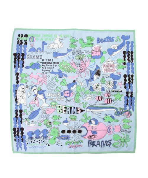 bpr BEAMS（ビーピーアール ビームス ）の「BEAMS / SEA SEAバンダナ（バンダナ/スカーフ・メンズ・ホワイト/ピンク/グリーン/ブルー・ONE SIZE）」の19枚目の写真