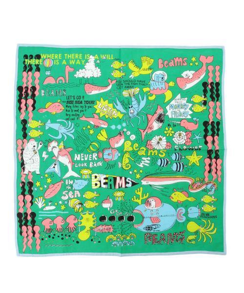 bpr BEAMS（ビーピーアール ビームス ）の「BEAMS / SEA SEAバンダナ（バンダナ/スカーフ・メンズ・ホワイト/ピンク/グリーン/ブルー・ONE SIZE）」の20枚目の写真