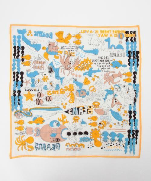 bpr BEAMS（ビーピーアール ビームス ）の「BEAMS / SEA SEAバンダナ（バンダナ/スカーフ・メンズ・ホワイト/ピンク/グリーン/ブルー・ONE SIZE）」の21枚目の写真