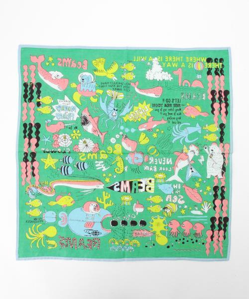 bpr BEAMS（ビーピーアール ビームス ）の「BEAMS / SEA SEAバンダナ（バンダナ/スカーフ・メンズ・ホワイト/ピンク/グリーン/ブルー・ONE SIZE）」の17枚目の写真