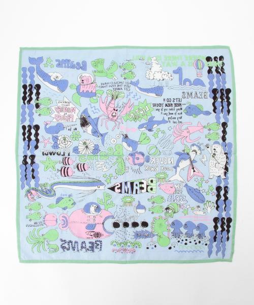 bpr BEAMS（ビーピーアール ビームス ）の「BEAMS / SEA SEAバンダナ（バンダナ/スカーフ・メンズ・ホワイト/ピンク/グリーン/ブルー・ONE SIZE）」の9枚目の写真